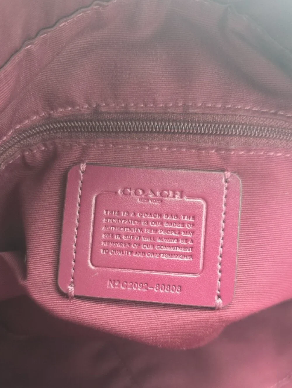 Coach Plum/Pink Varsity Stripe Ava Large Shoulder Bag W/ Gold Hardware (EUC)💖💜 - Picture 15 of 16